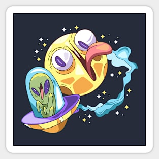 Crazy Space Funny Alien Sticker